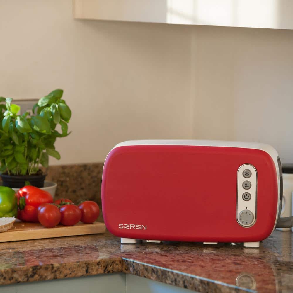Seren Red Stainless Steel 6-Slice Long Slot Toaster