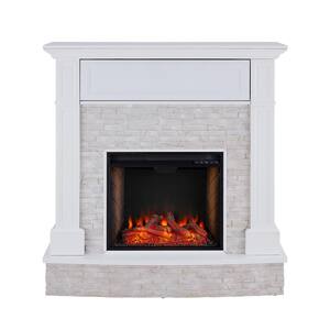 Bremma Alexa-Enabled Smart 48 in. Electric Smart Fireplace in White