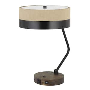 20 in. Black Standard Light Bulb Bedside Table Lamp