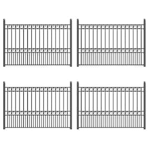 32 ft. x 5 ft. Paris Style Security Fence Panels Steel Fence Kit 4-Panel Gate Fence