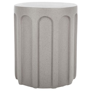 Nikolaus 14.5 in. Gray Round Concrete End Table