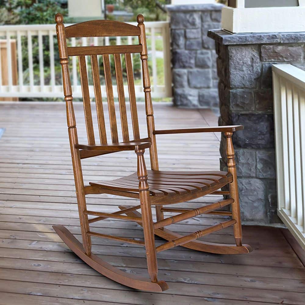Rhode Island Oak Wood Traditional Porch Rocking Chair
