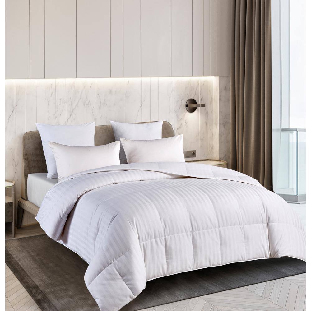 Luxurious White King Cotton Down Comforter Set