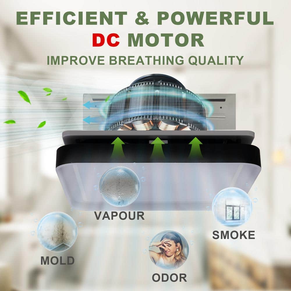 Matte Black 100 CFM Bathroom Exhaust Fan with LED Light