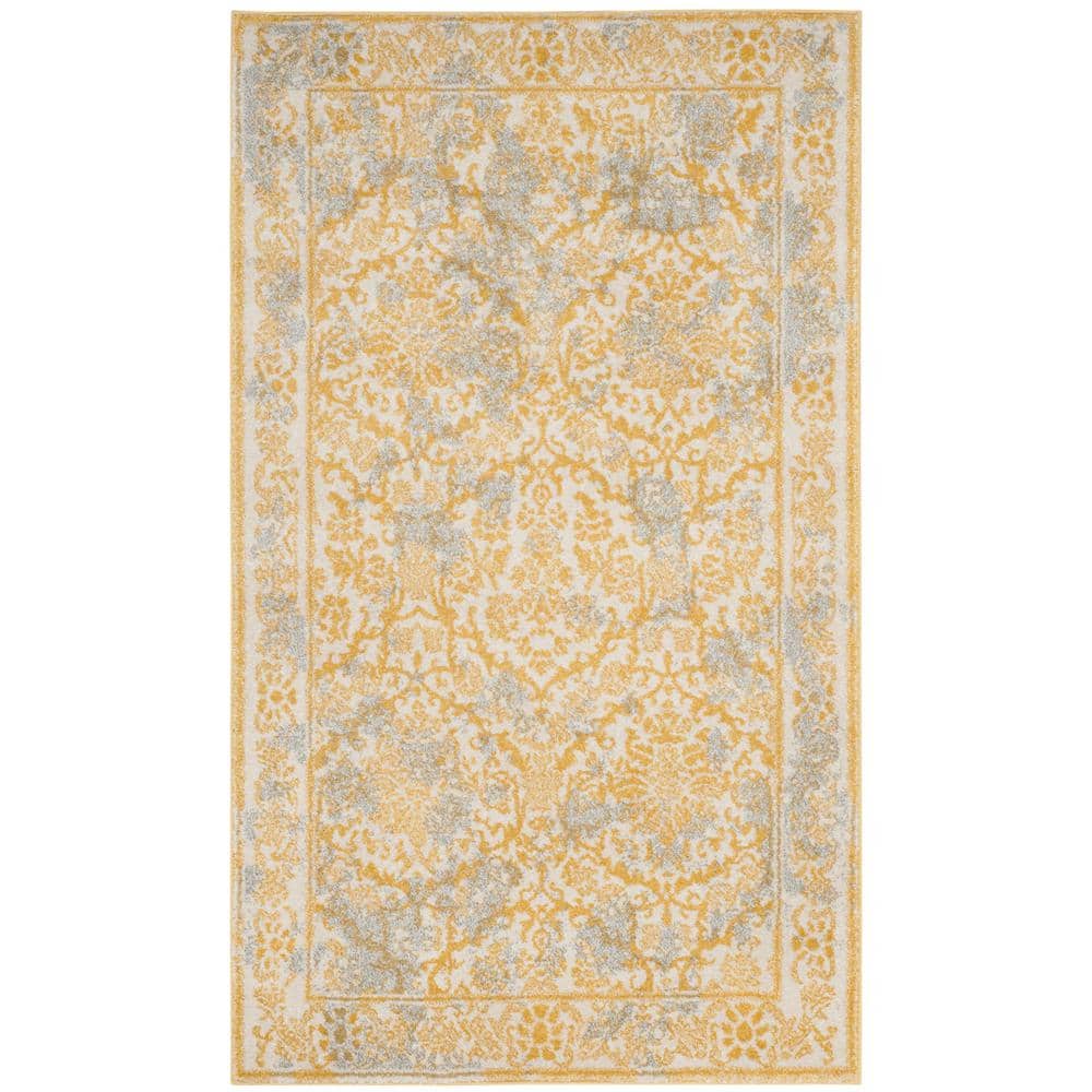 Evoke Ivory/Gold Doormat 3 ft. x 5 ft. Border Area Rug price history on PriceWatchPro
