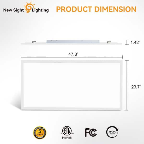 RUN BISON 2 ft. x 4 ft. White Integrated LED Flat Panel Troffer
