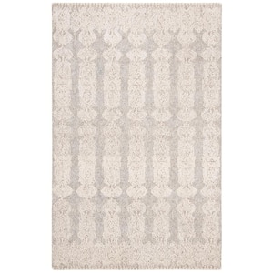 Glamour Gray/Ivory 9 ft. x 12 ft. Distressed Geometric Area Rug