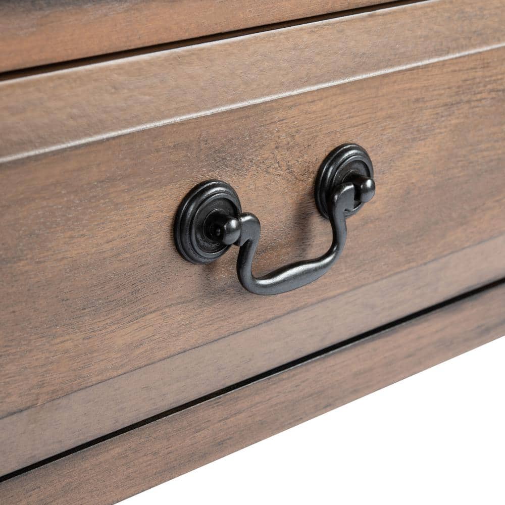 Primrose Warm Brown Wood & Metal Console Table with Storage