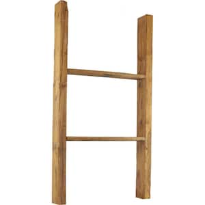 19 in. x 36 in. x 3 1/2 in. Barnwood Decor Collection Weathered Brown Vintage Farmhouse 2-Rung Ladder