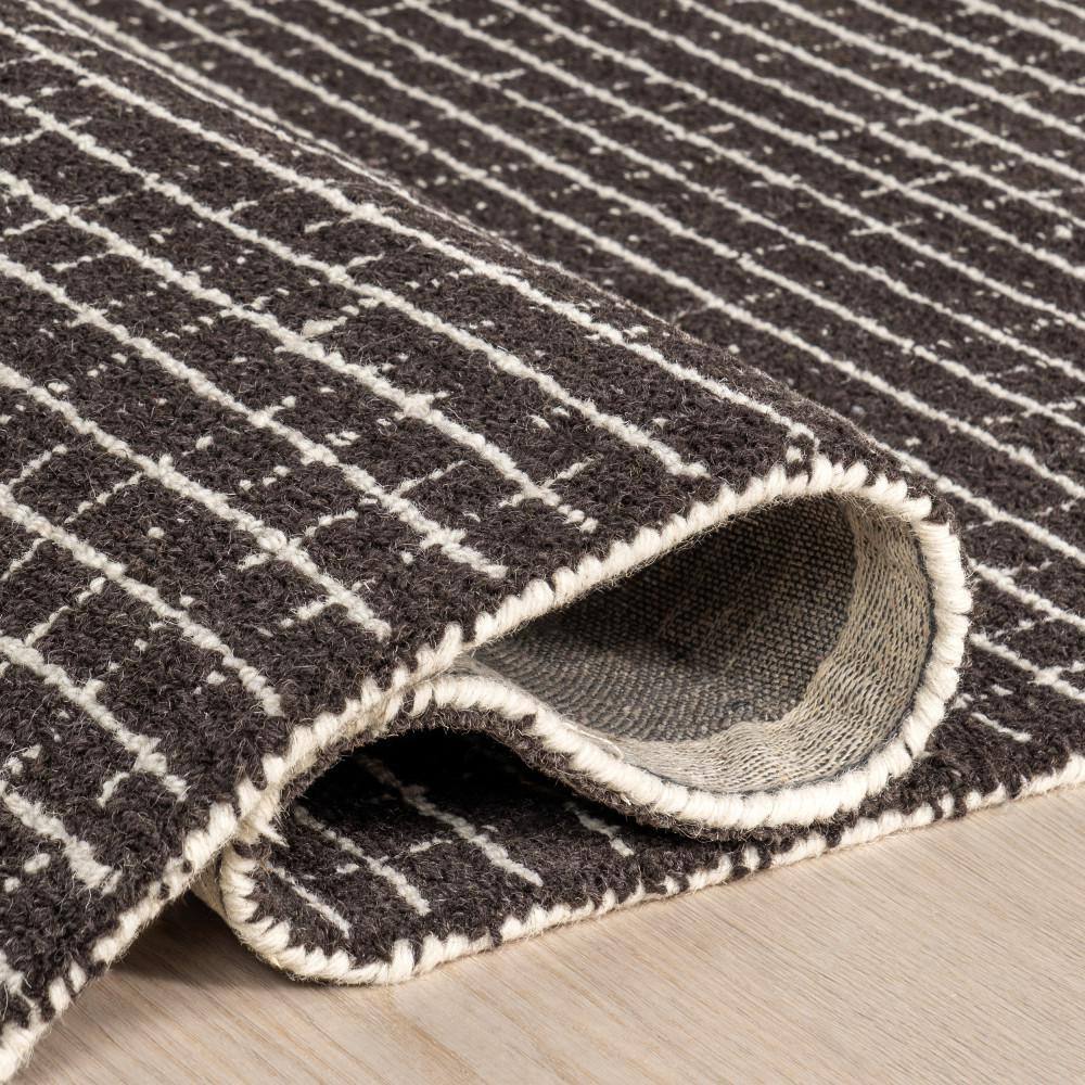 Melrose Charcoal Hand-Tufted Wool Area Rug 3' x 5'