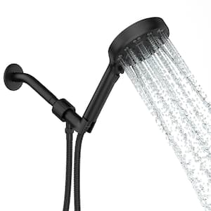 8-Spray Patterns with 1.8 GPM 4.7 in. Wall Mount Handheld Shower Head in Matte Black