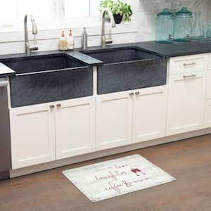 Cozy Living House Runs On Wine 17.5 in. x 30 in. Anti Fatigue Kitchen Mat