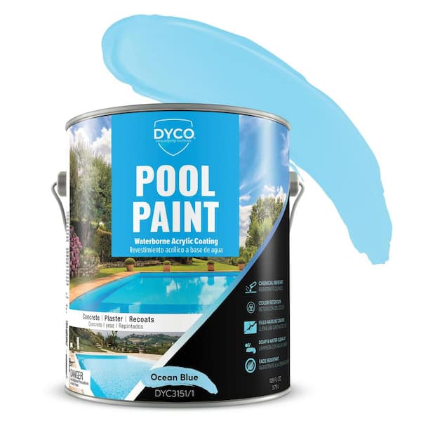 Dyco Paints Pool Paint 1 Gal. 3151 Ocean Blue Semi-Gloss Acrylic Exterior Paint