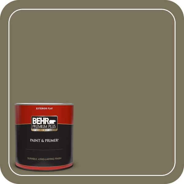 BEHR PREMIUM PLUS 1 qt. #380F-7 Crocodile Flat Exterior Paint & Primer