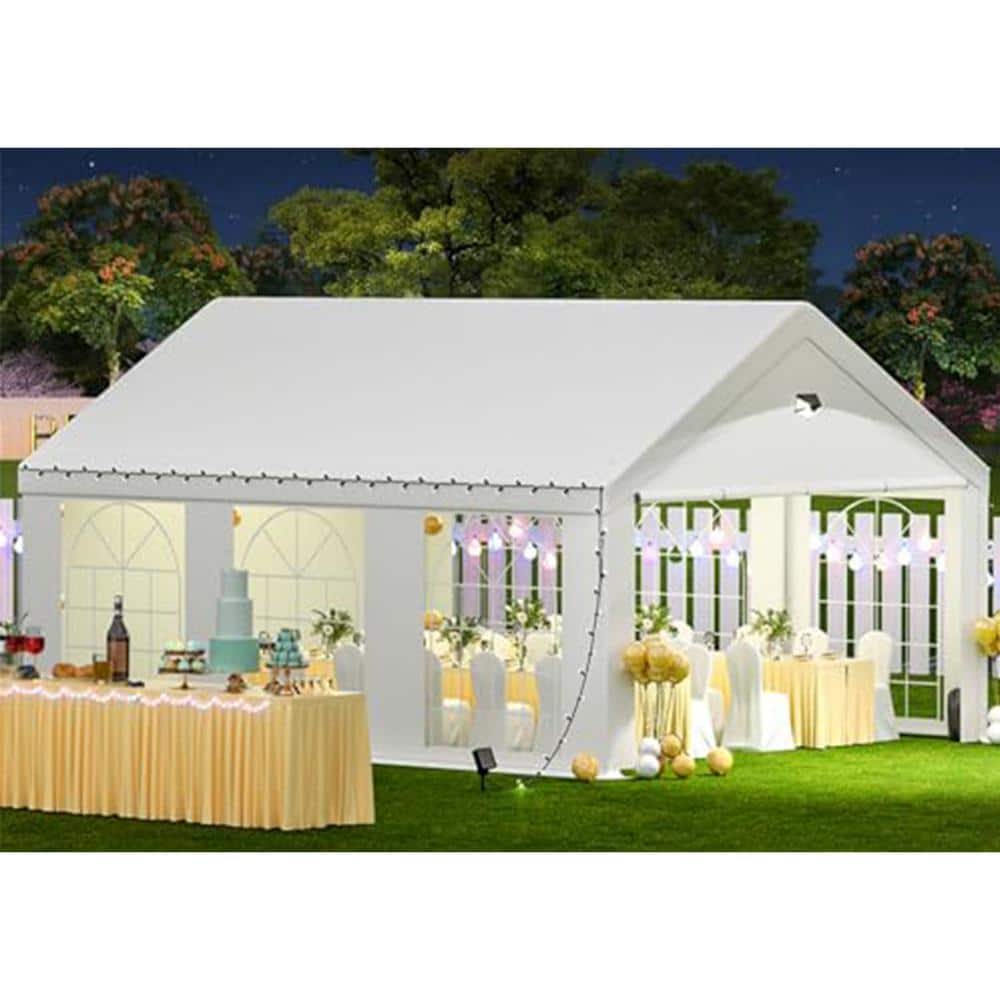 White 10x20 ft Heavy Duty Outdoor Canopy Tent with Sidewalls