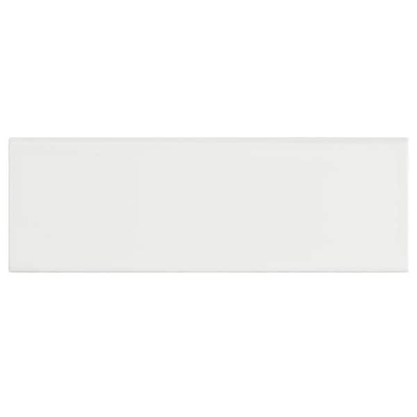 Park Retro White Ice 2 in. x 6 in. Ceramic Bullnose Subway Wall Trim Tile