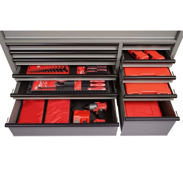 Husky 56 in. W x 22 in. D Heavy Duty 18-Drawer Combination Rolling Tool  Chest and Top Tool Cabinet Set in Matte Gray HOTC5618BD1S - The Home Depot