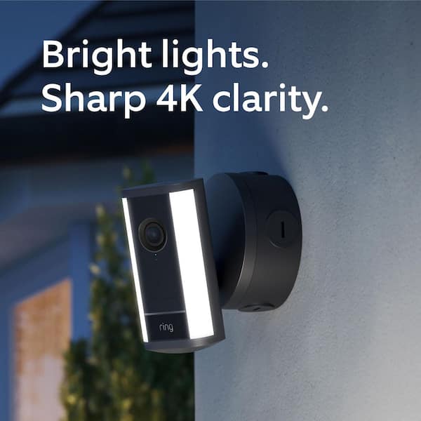 Spotlight Cam Pro (2nd Gen), Hardwired Power over Ethernet Retinal 4K, 10 x Zoom, Security Camera LED Spotlights, Black