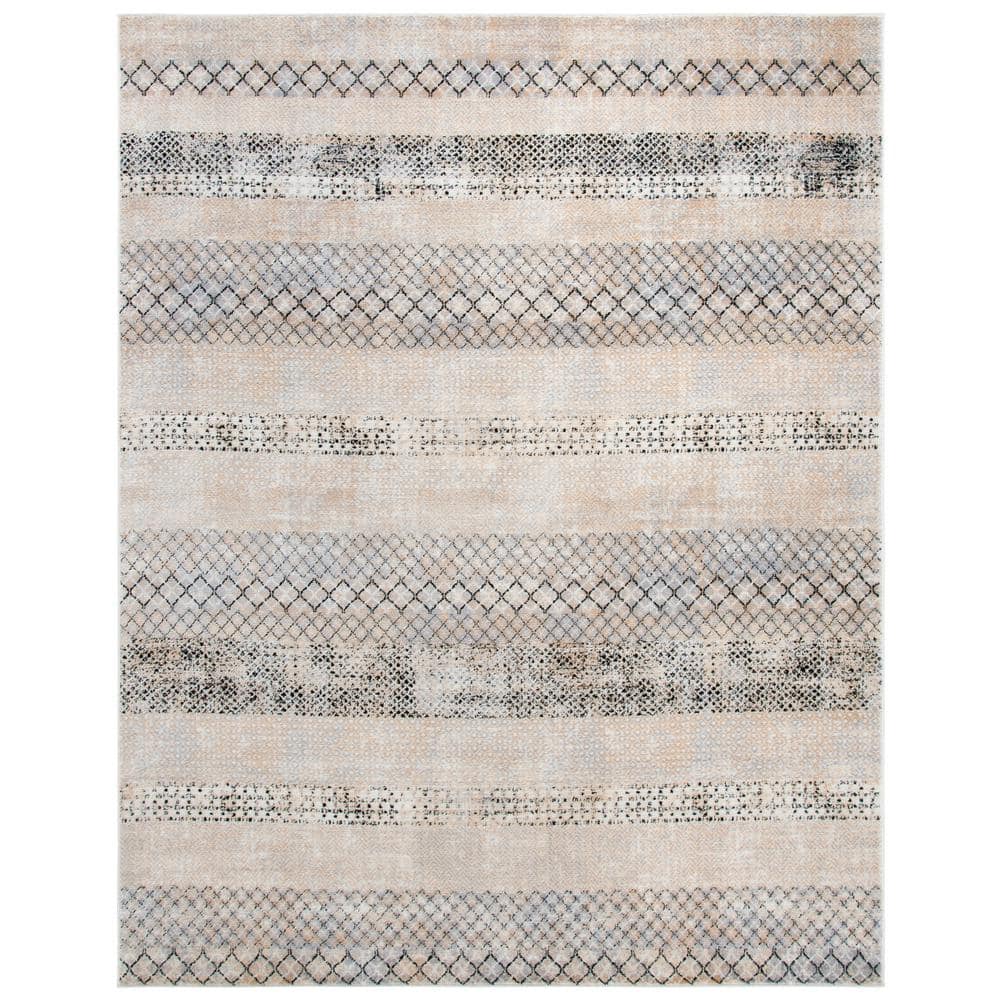 Amelia 8' x 10' Grey and Gold Synthetic Reversible Area Rug