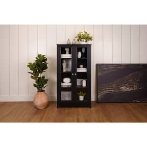 Oasis 31.5 in. W Black 4-Shelf Accent Bookcase