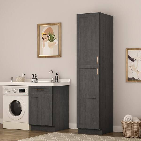 Richmond Venetian Onyx Plywood Shaker Ready to Assemble Pantry Kitchen Cabinet Soft Close 18 in W x 24 in D x 84 in H