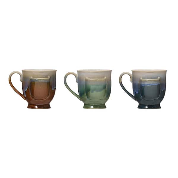 Storied Home 16.9 oz. Multicolor Stoneware Mug (Set of 3)
