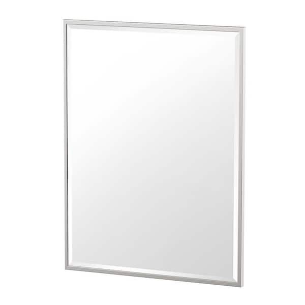 Gatco Flush Mount 32.5 in. x 24.5 in. Framed Rectangle Mirror in Satin Nickel