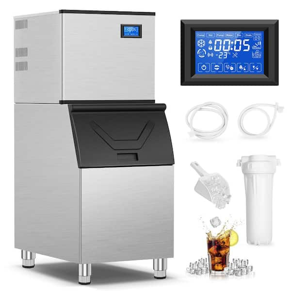 Ropup Commercial Ice Maker, 61 in. 500 lb/24 h, Freestanding Commercial Ice Maker In Stainless Steel