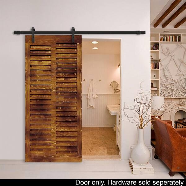 CALHOME Japanese 38 in. x 84 in. Pre Assemble Walnut Stained