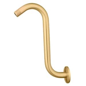 11 in. S-Style Shower Arm and Flange in Matte Gold