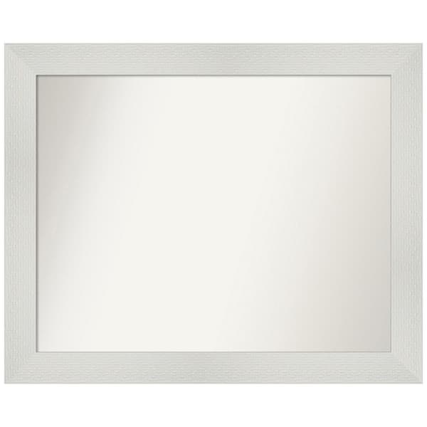 Amanti Art Mosaic White 32.5 in. W x 26.5 in. H Non-Beveled Bathroom Wall Mirror in White