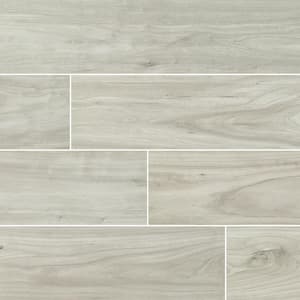 Catalina Ice 8 in. x 48 in. Polished Porcelain Wood Look Floor and Wall Tile (10.66 sq. ft./Case)