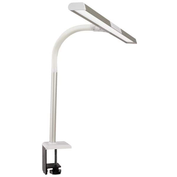 OttLite 48 in. White Dimmable LED Floor Lamp with Magnifier