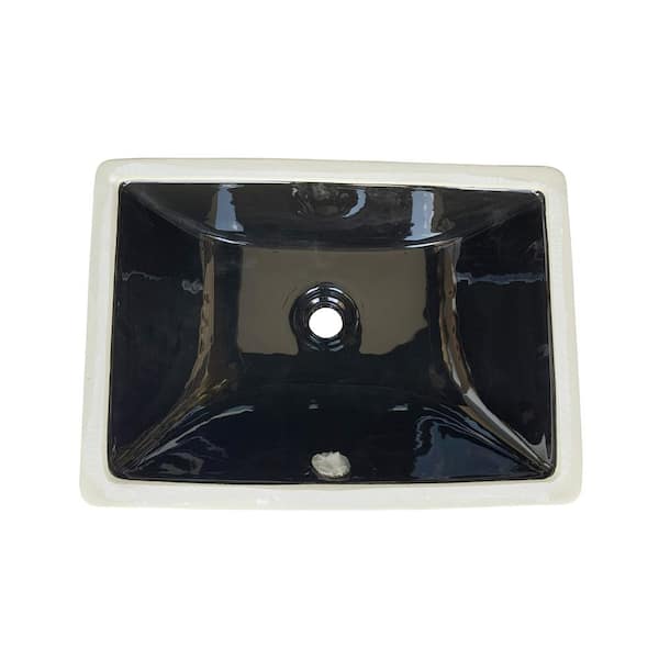 Wells Rhythm Series 18 in. Rectangular Undermount Single Bowl Bathroom Sink in Ebony