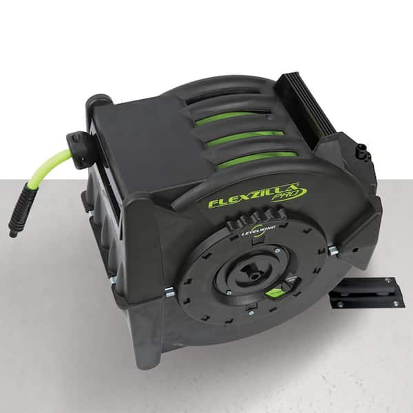 Flexzilla 3/8 in. Dia x 50 ft. Retractible Air Hose Reel with Levelwind  Technology L8305FZ - The Home Depot