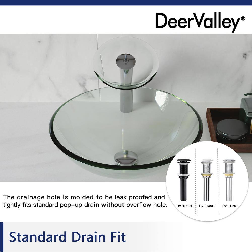 Crystal Clear Glass Circular Vessel Bathroom Sink