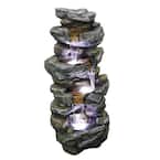 Outdoor Tiered Water Fountain with Light LED For Yard Garden Patio Deck Home