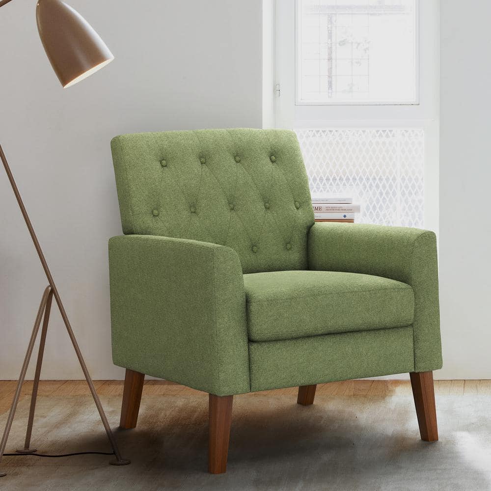 LUE BONA Green Accent Chair Upholstered Arm Chair for Bedrooms(Set of 1 ...