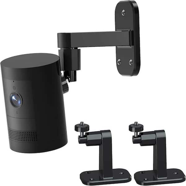 Adrinfly 2-Pack Adjustable Camera Wall Mount with 360° Rotation, No Drilling Required, Black