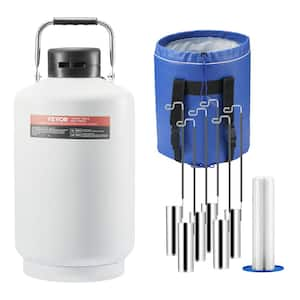 Liquid Nitrogen Tank 10 L Aluminum Alloy LN2 Container Dewar 6 Canisters, Carry Bag with Straps, Cryogenic Tank