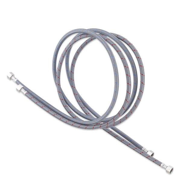 thumbnail image 2 of 25 Ft Braided Stainless Steel Ice Maker Water Line – 1/4 X 1/4 Compression Fittings 2 of 6