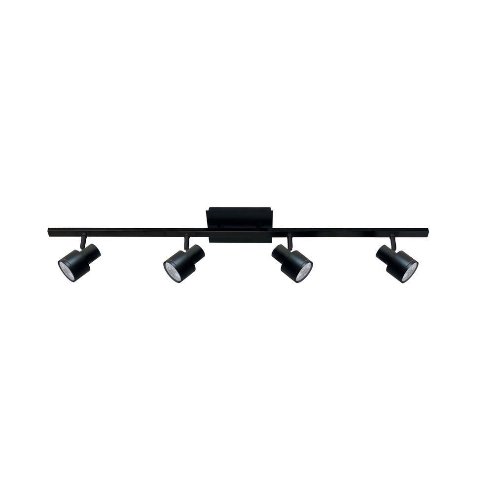 3 ft. Matte Black Adjustable 4-Light Track Lighting