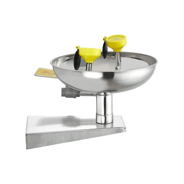 Stainless Steel Wall-Mounted Emergency Eye Wash, 16.14 x 12.99 x 9.45 in. for Labs, Factories, Schools