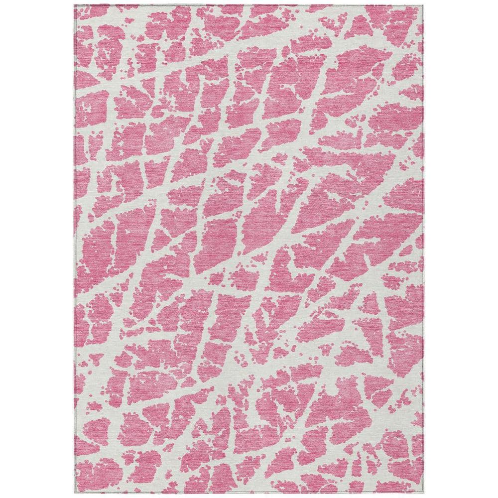 Pink and Ivory 10 ft. x 14 ft. Abstract Indoor / Outdoor Area Rug price history on PriceWatchPro