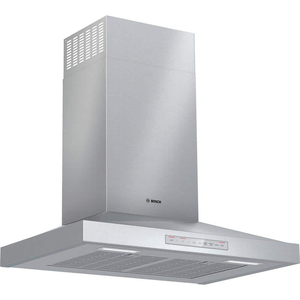 Bosch 500 Series 30 in. 600 CFM Convertible Wall Mount Range Hood with Home Connect in Stainless Steel, Silver