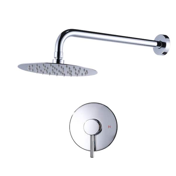 6-Spray Patterns 12 in. with 2 GPM Wall Mount Rain Fixed Shower Head in Polished Chrome 6-Spray Patterns 12 in. with 2 GPM Wall Mount Rain Fixed Shower Head in Polished Chrome