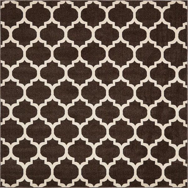 Trellis Philadelphia Dark Brown/Beige 8' 0 x 8' 0 Square Rug