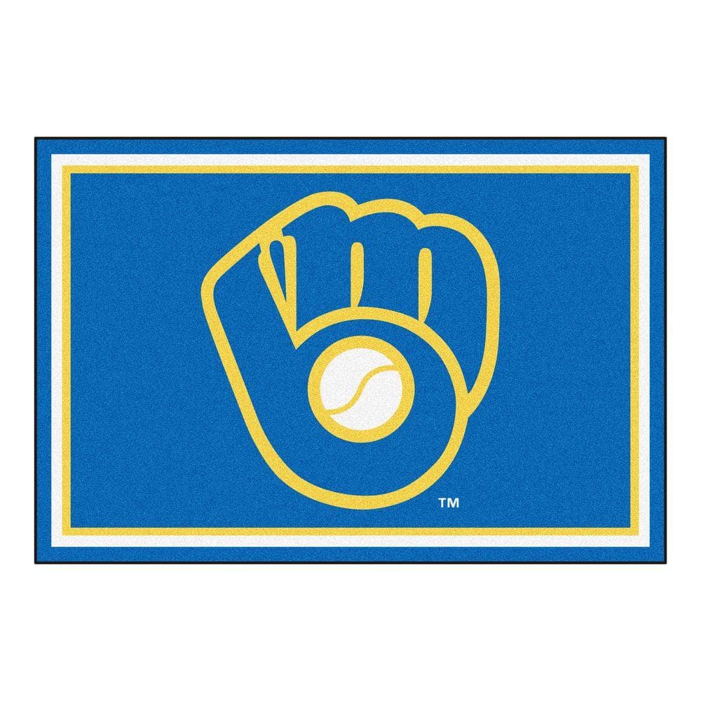 FANMATS MLB Milwaukee Brewers Blue ft. x ft. Indoor Area Rug 16844  The Home Depot