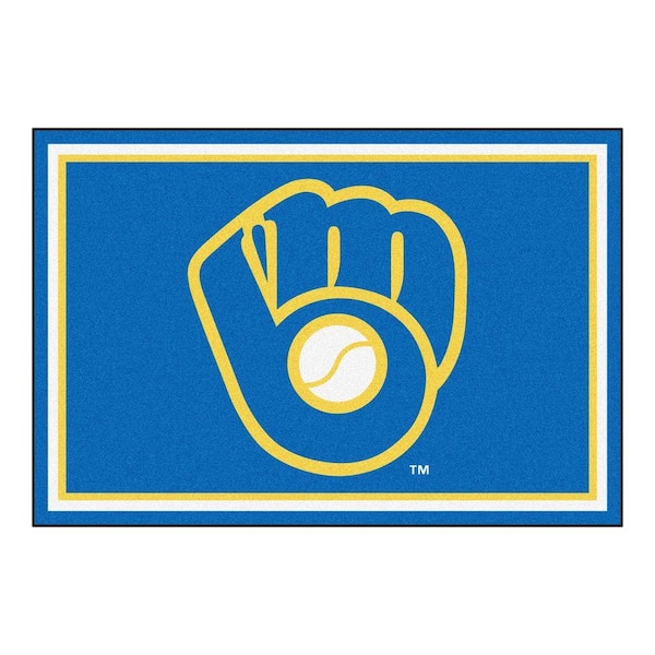 FANMATS MLB Milwaukee Brewers Blue 5 ft. x 8 ft. Indoor Area Rug