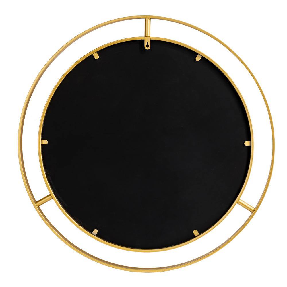 Deluxe Round Gold & Silver Iron Frame 24" Wall Mirror